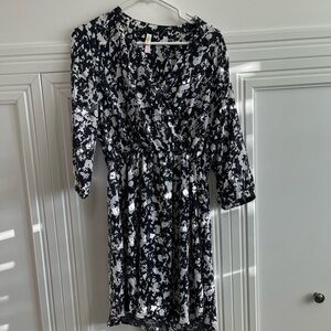 3/4 Sleeve Floral Mini Dress